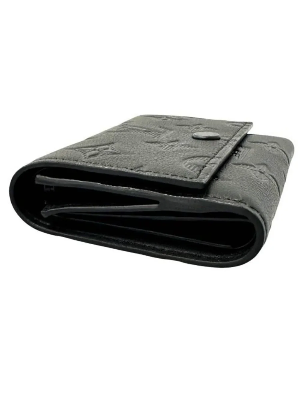 Louis Vuitton Monogram Shadow Victor Wallet Trifold Compact Noir Black